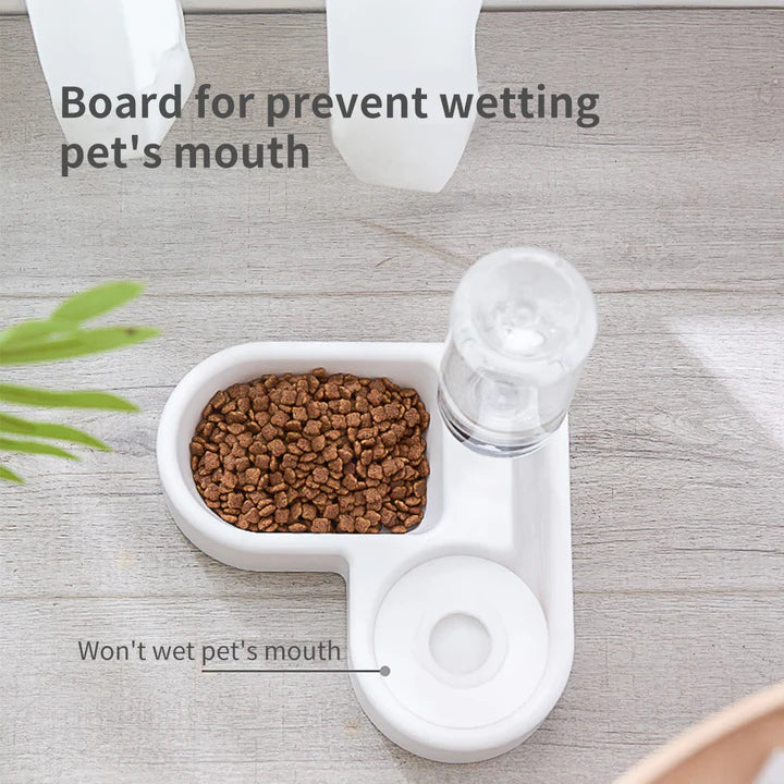 PAWDICE™ Automatic Pet Bowl Feeder Drinking Bowls Dog Cat Water Dispenser No Spill