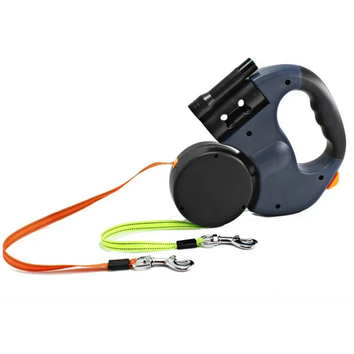 PAWDICE™ Automatic Retractable Dual Dog leash with LED for safer 2 Dogs Walks
