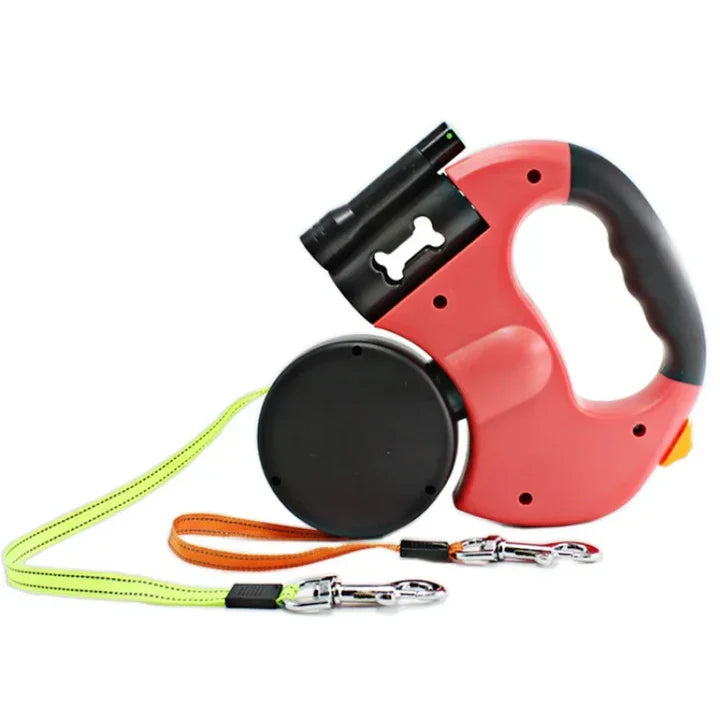 PAWDICE™ Automatic Retractable Dual Dog leash with LED for safer 2 Dogs Walks