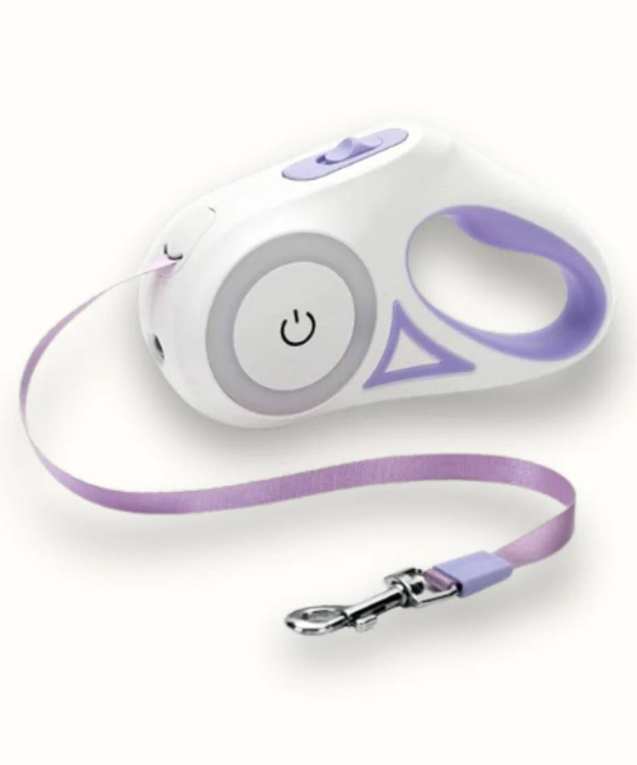 PAWDICE™ FANTASTIC RETRACTABLE DOG LEASH WITH LED LIGHT EASY NIGHT WALKS