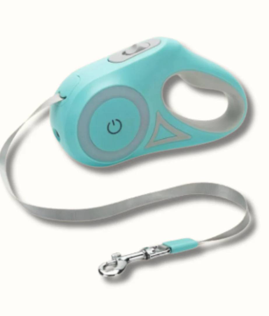 PAWDICE™ FANTASTIC RETRACTABLE DOG LEASH WITH LED LIGHT EASY NIGHT WALKS