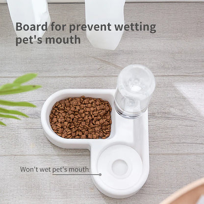 PAWDICE™ Automatic Pet Bowl Feeder Drinking Bowls Dog Cat Water Dispenser No Spill