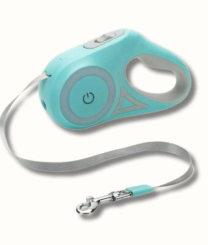 PAWDICE™ FANTASTIC RETRACTABLE DOG LEASH WITH LED LIGHT EASY NIGHT WALKS